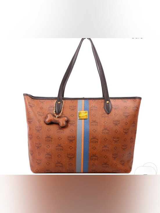 MCM Handbags - MCM Visetos Dog Bone Striped Shopper Tote Bag